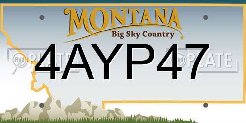 4AYP47 Montana License Plate