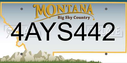 4AYS442 Montana License Plate