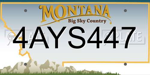 4AYS447 Montana License Plate
