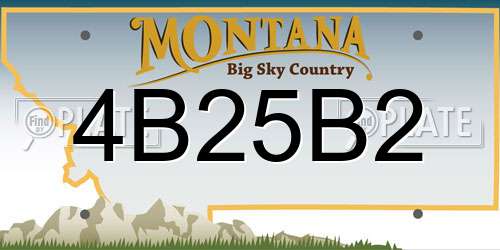 4B25B2 Montana License Plate