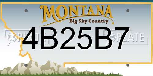 4B25B7 Montana License Plate