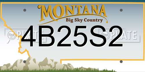 4B25S2 Montana License Plate