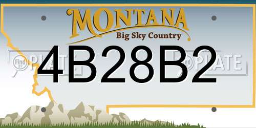 4B28B2 Montana License Plate