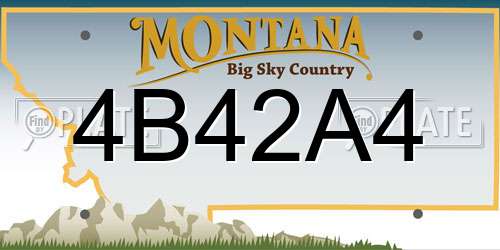4B42A4 Montana License Plate