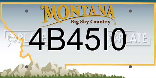 4B45I0 Montana License Plate