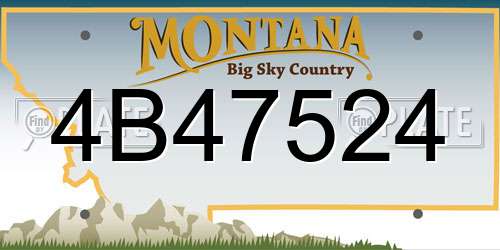 4B47524 Montana License Plate