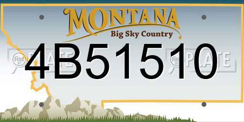 4B51510 Montana License Plate