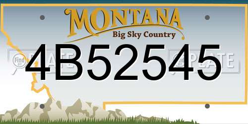 4B52545 Montana License Plate