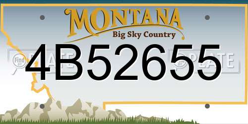 4B52655 Montana License Plate