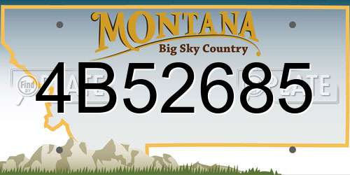 4B52685 Montana License Plate