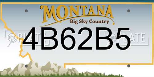 4B62B5 Montana License Plate