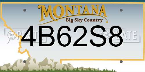 4B62S8 Montana License Plate
