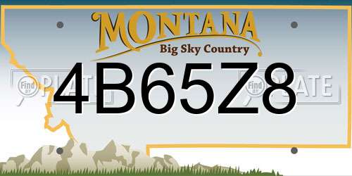4B65Z8 Montana License Plate