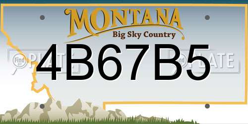 4B67B5 Montana License Plate