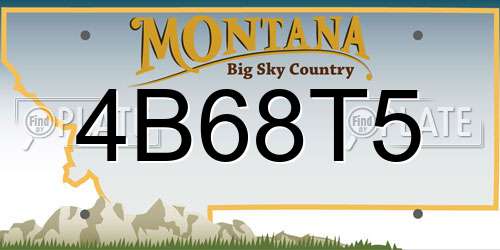 4B68T5 Montana License Plate
