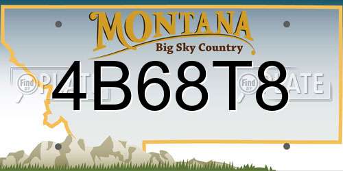 4B68T8 Montana License Plate
