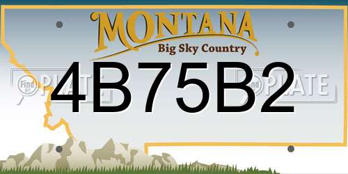 4B75B2 Montana License Plate