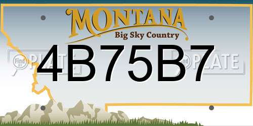 4B75B7 Montana License Plate