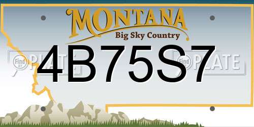 4B75S7 Montana License Plate