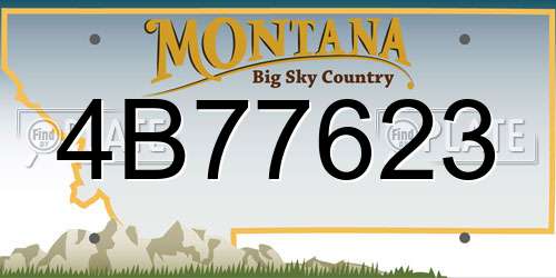 4B77623 Montana License Plate