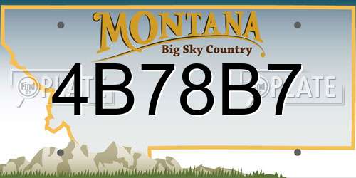 4B78B7 Montana License Plate
