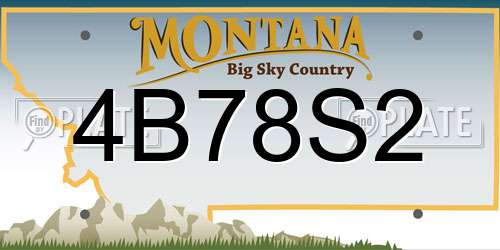 4B78S2 Montana License Plate