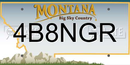4B8NGR Montana License Plate
