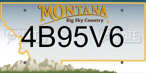 4B95V6 Montana License Plate