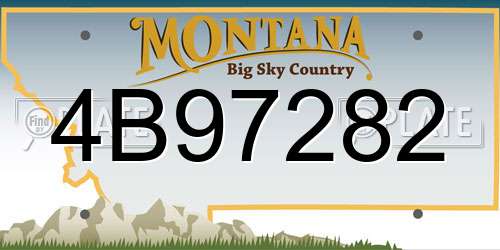 4B97282 Montana License Plate
