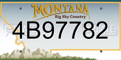 4B97782 Montana License Plate