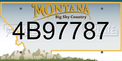 4B97787 Montana License Plate