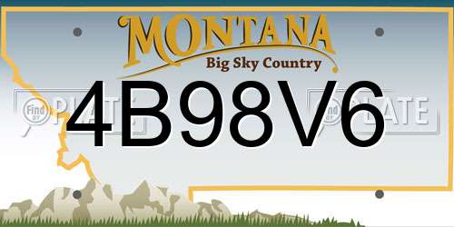 4B98V6 Montana License Plate