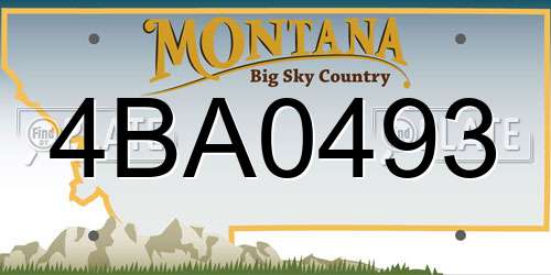 4BA0493 Montana License Plate
