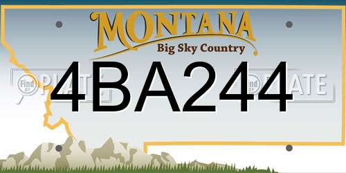 4BA244 Montana License Plate