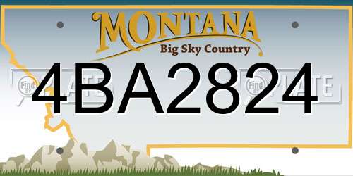 4BA2824 Montana License Plate