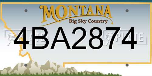 4BA2874 Montana License Plate