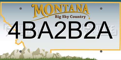 4BA2B2A Montana License Plate