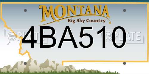 4BA510 Montana License Plate