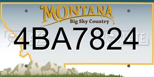 4BA7824 Montana License Plate