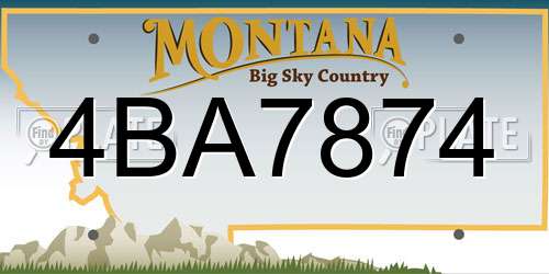 4BA7874 Montana License Plate