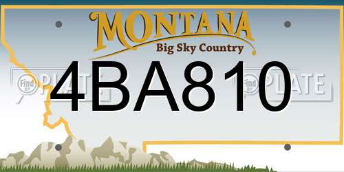4BA810 Montana License Plate