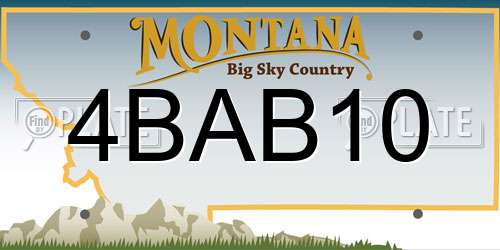 4BAB10 Montana License Plate
