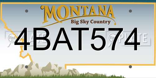4BAT574 Montana License Plate