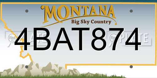 4BAT874 Montana License Plate