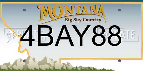 4BAY88 Montana License Plate