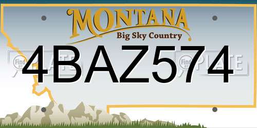 4BAZ574 Montana License Plate