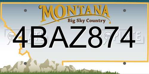 4BAZ874 Montana License Plate