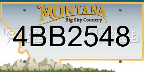 4BB2548 Montana License Plate