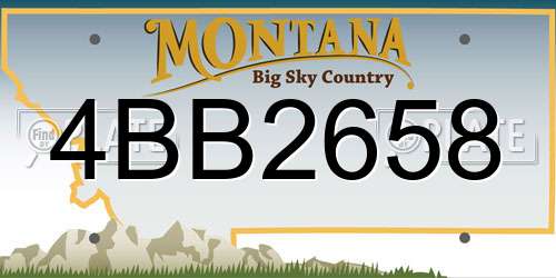 4BB2658 Montana License Plate