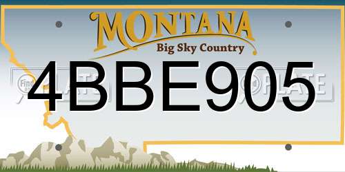 4BBE905 Montana License Plate